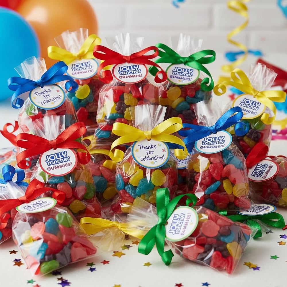 Yummy Chew gummies on a dessert table showcasing party-friendly presentation and easy sharing