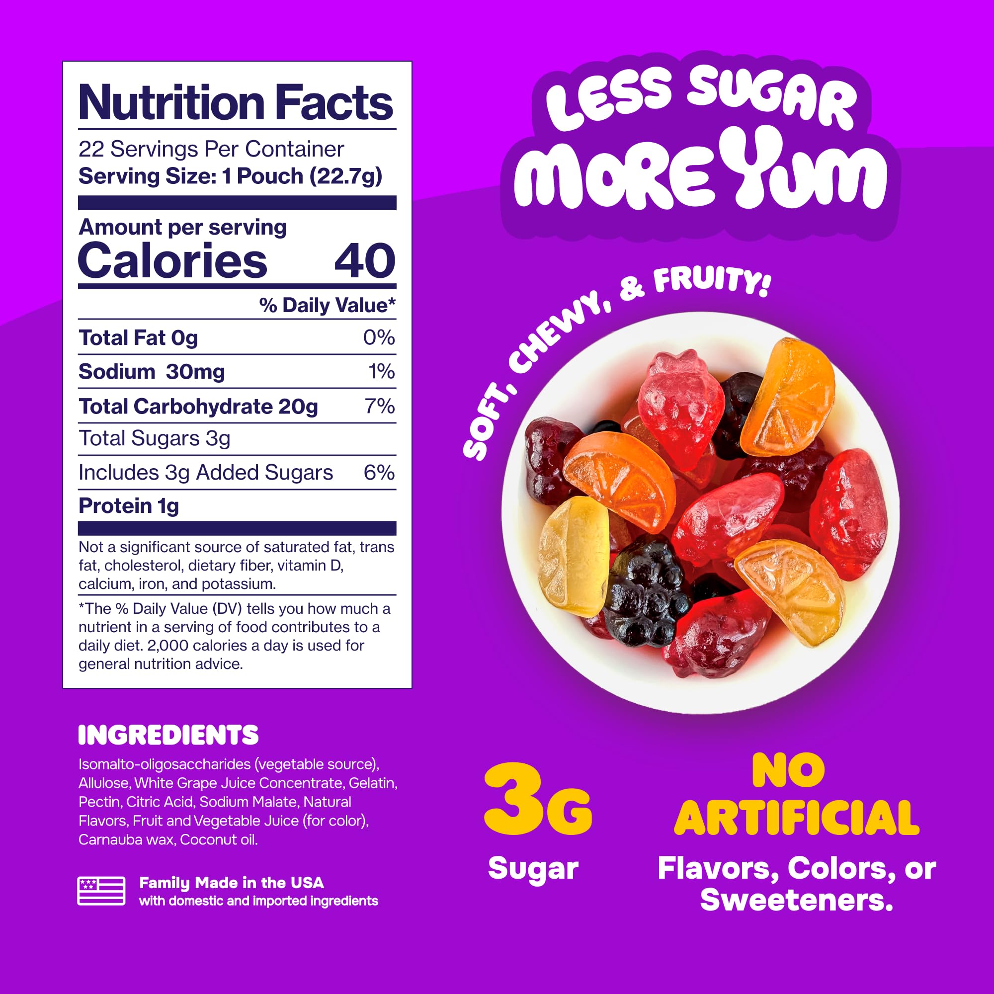 Yummy Tummies single sealed pouch close-up highlighting grab-and-go convenience