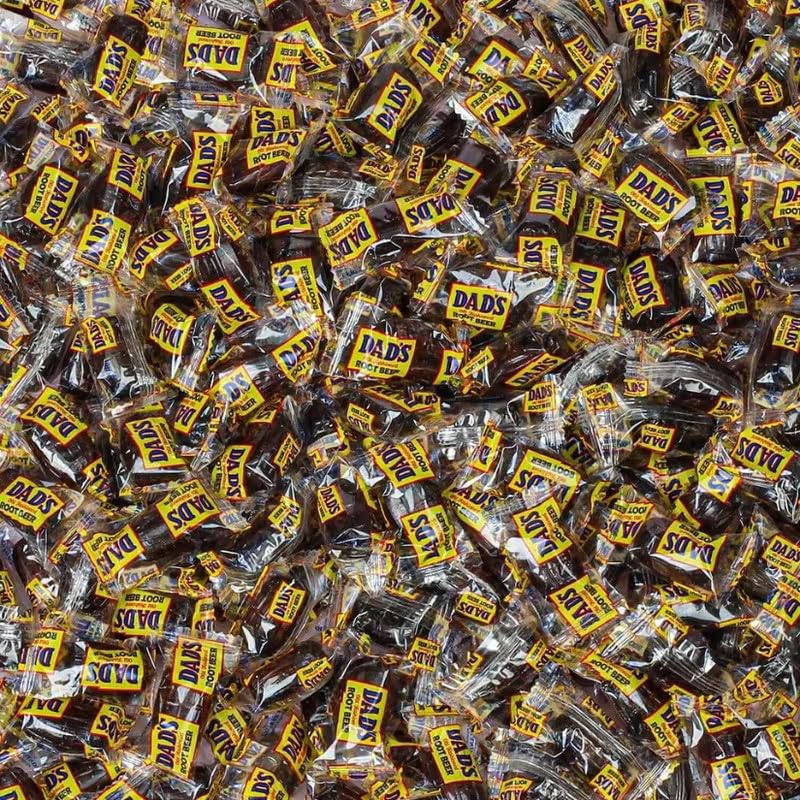 YUMMYLAND front package of Dad’s Root Beer Barrels, bulk 2 lb bag for sharing