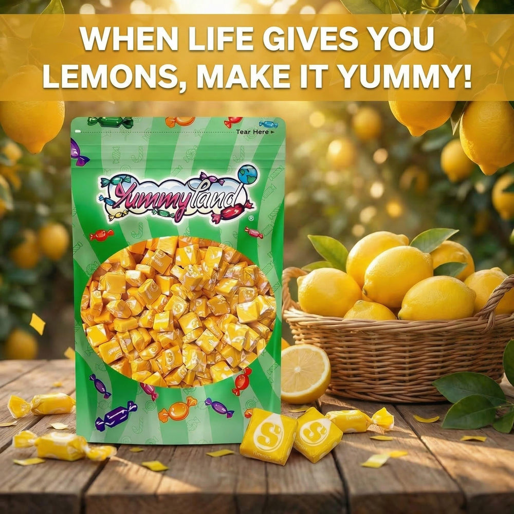 YUMMYLAND resealable pouch close-up with clear window preserving citrus aroma