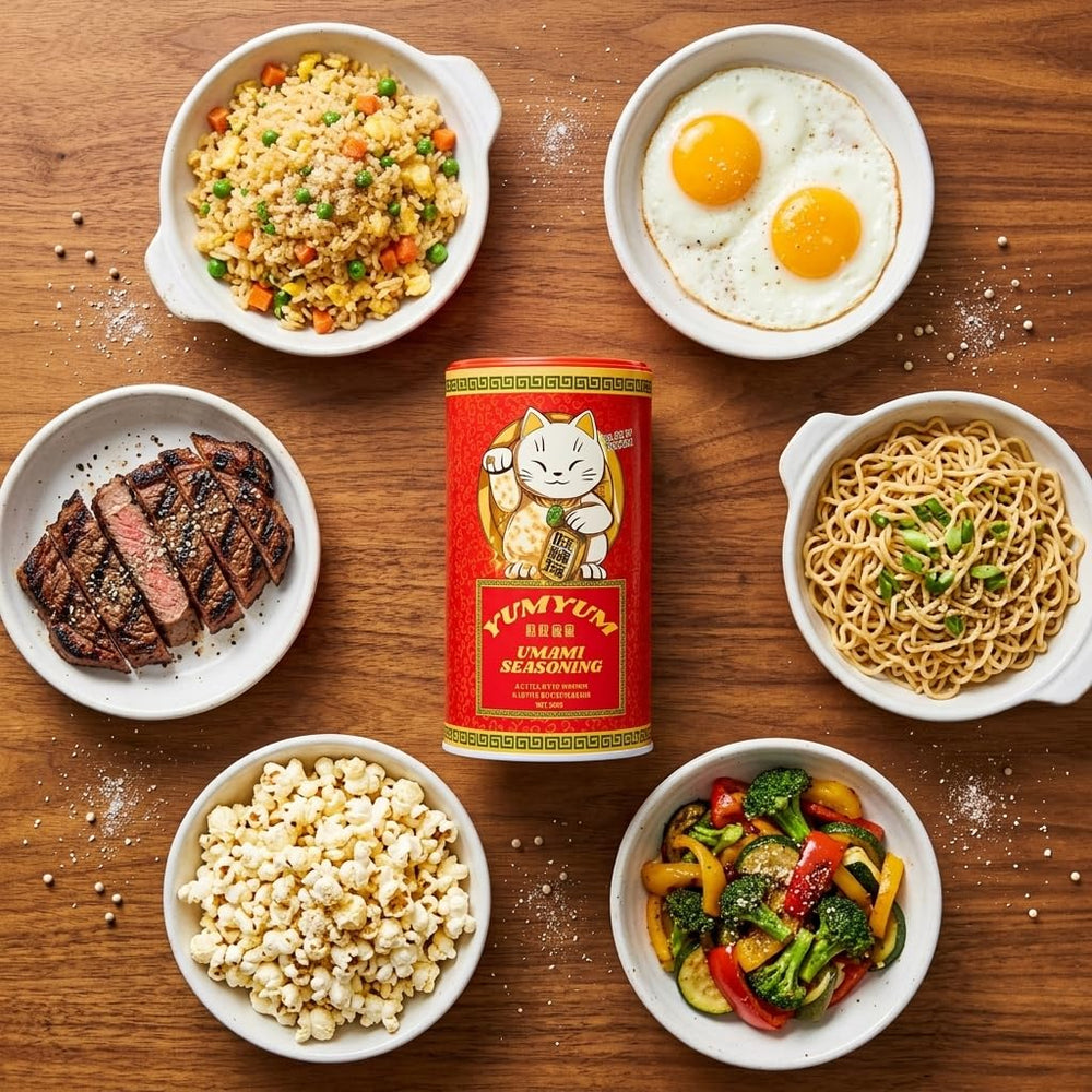 YUMYUM bottle label detail highlighting simple ingredient list and chef-made credibility