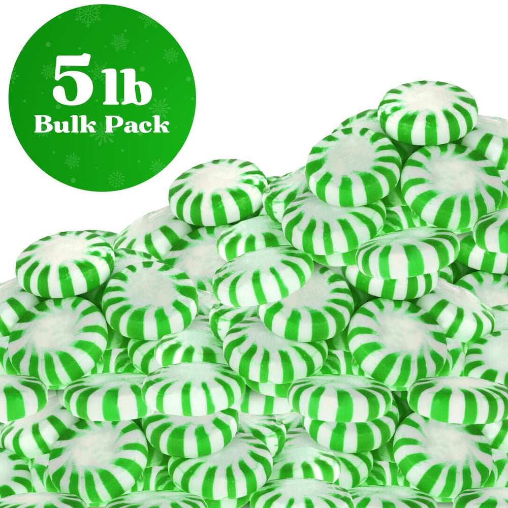 Yumzo open bulk bag with scattered mints demonstrating quantity and convenience