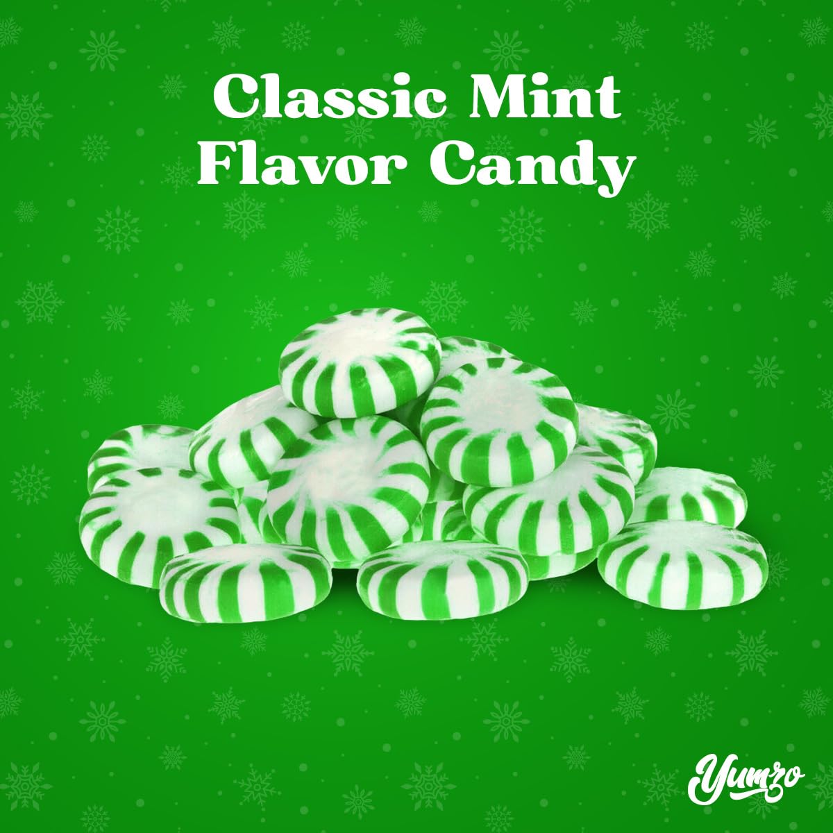 Yumzo single mint close-up revealing spearmint texture and crisp bite