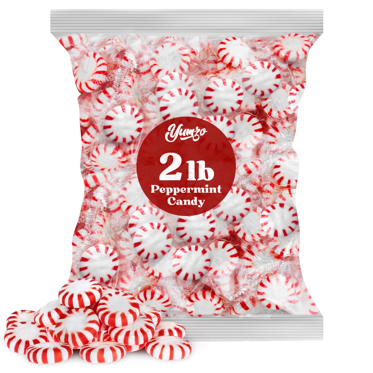 Yumzo front packaging showing 2 lb holiday bulk and clear labeling for easy storage