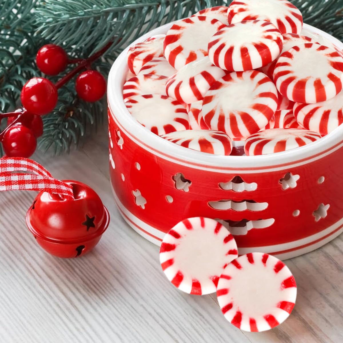 Yumzo mints arranged on holiday table creating festive atmosphere for guests