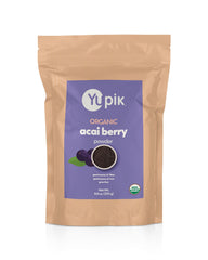 Yupik front packaging showing organic açaí powder and certifications for trusted quality