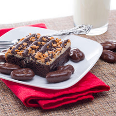 Yupik pecans scattered on brownies to show baking and decorating use