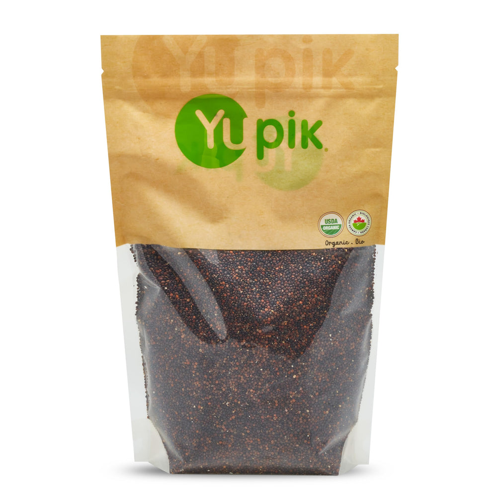 Yupik front packaging showing organic black quinoa and label benefits