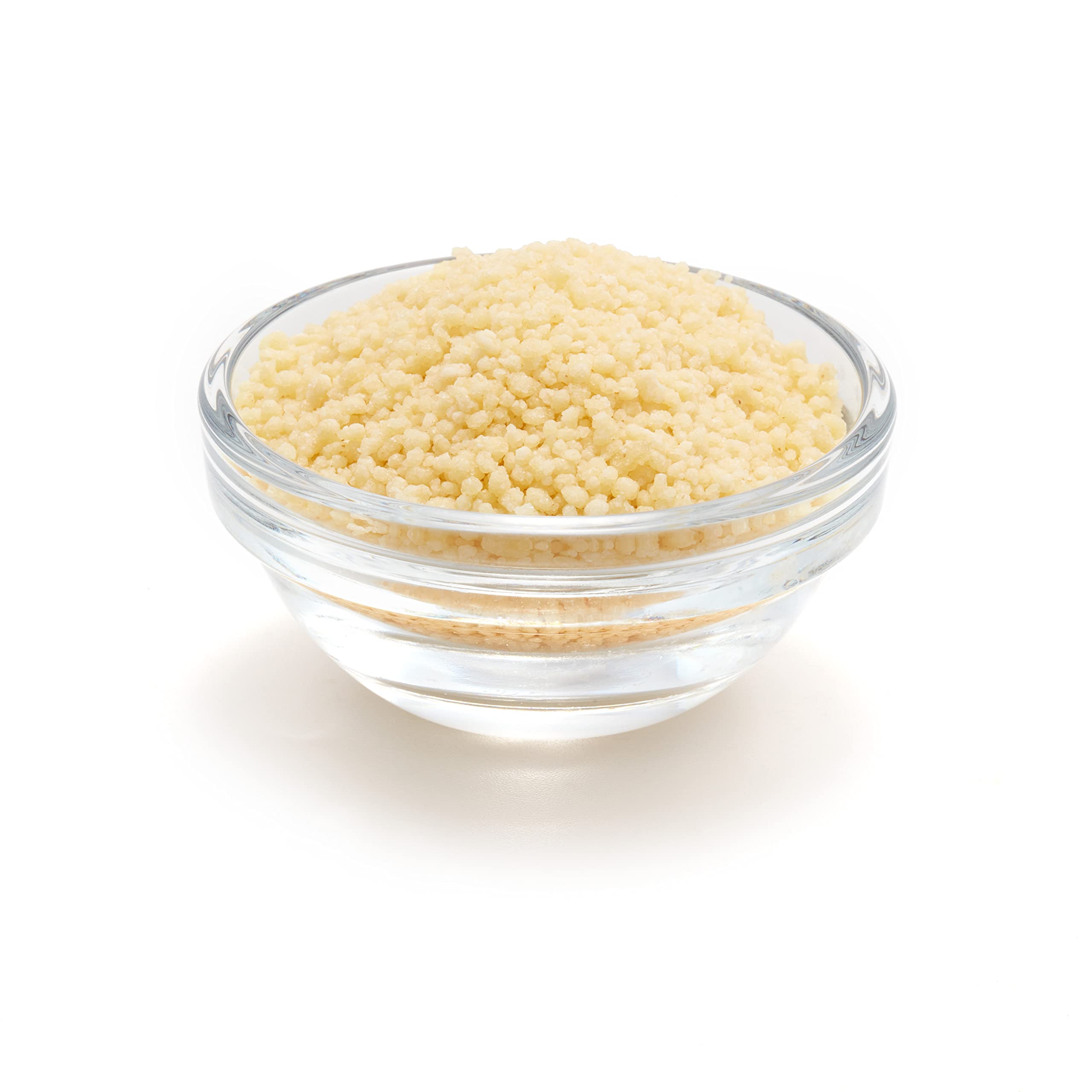 Bowl of cooked Yupik couscous ready to serve, demonstrating quick preparation