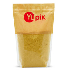 Yupik front packaging showing bag and colorful couscous, inspires versatile meal ideas