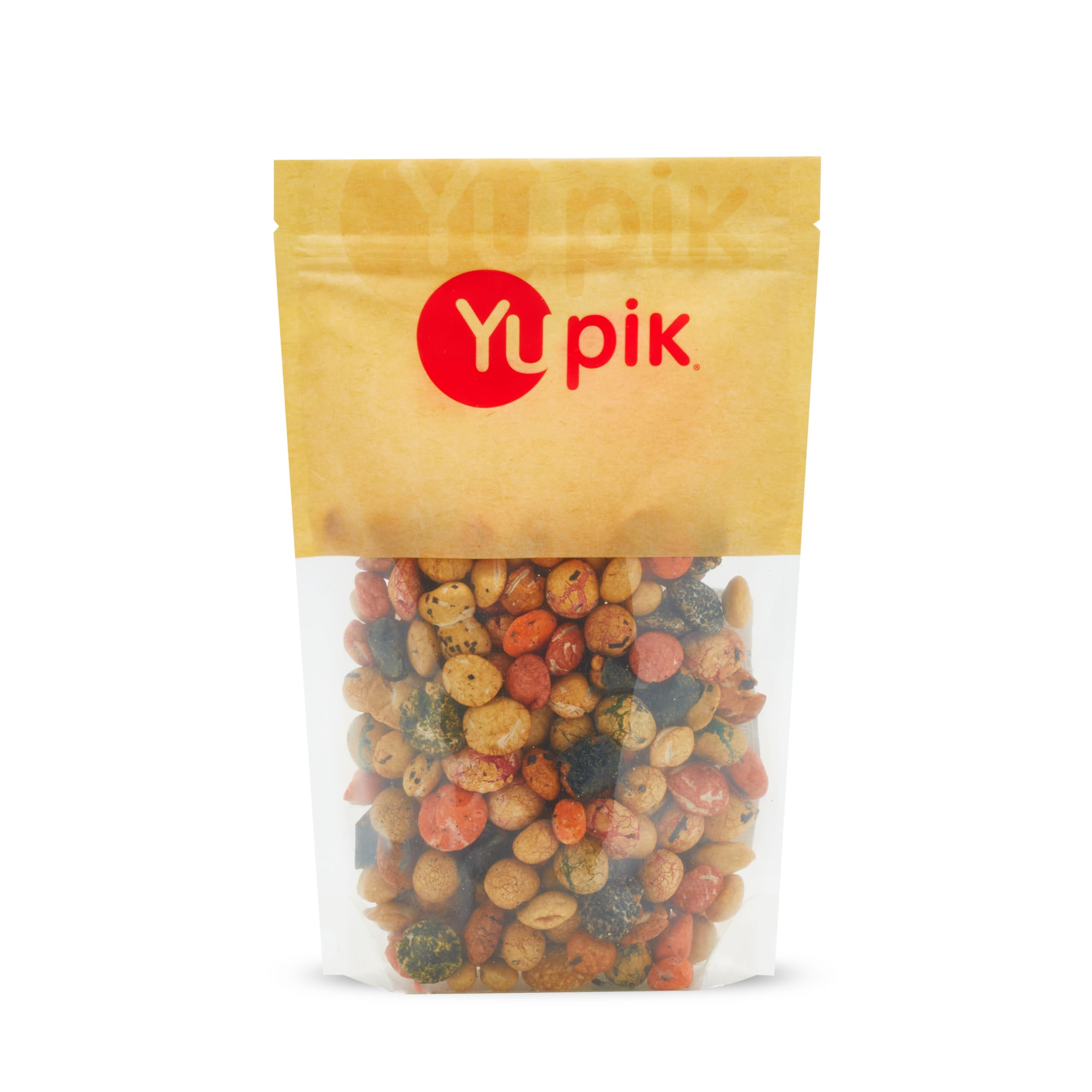 Yupik front packaging showing 1 lb bag and soy sauce flavor benefit
