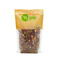 Yupik front packaging showing mix ingredients and organic label for convenient snacking