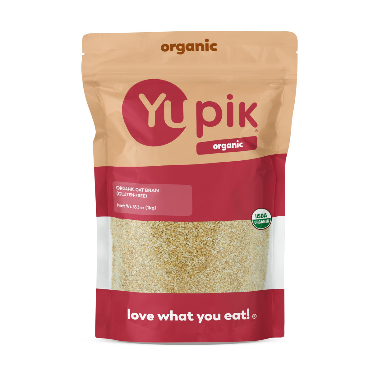 Yupik front packaging showing label and weight, clear benefit organic certification