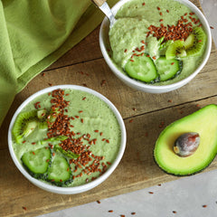 Yupik seeds sprinkled on yogurt bowl adding crunch and visual appeal benefit