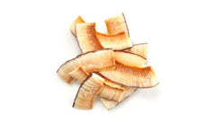 Yupik close-up of toasted coconut shavings texture highlighting crunchy thickness