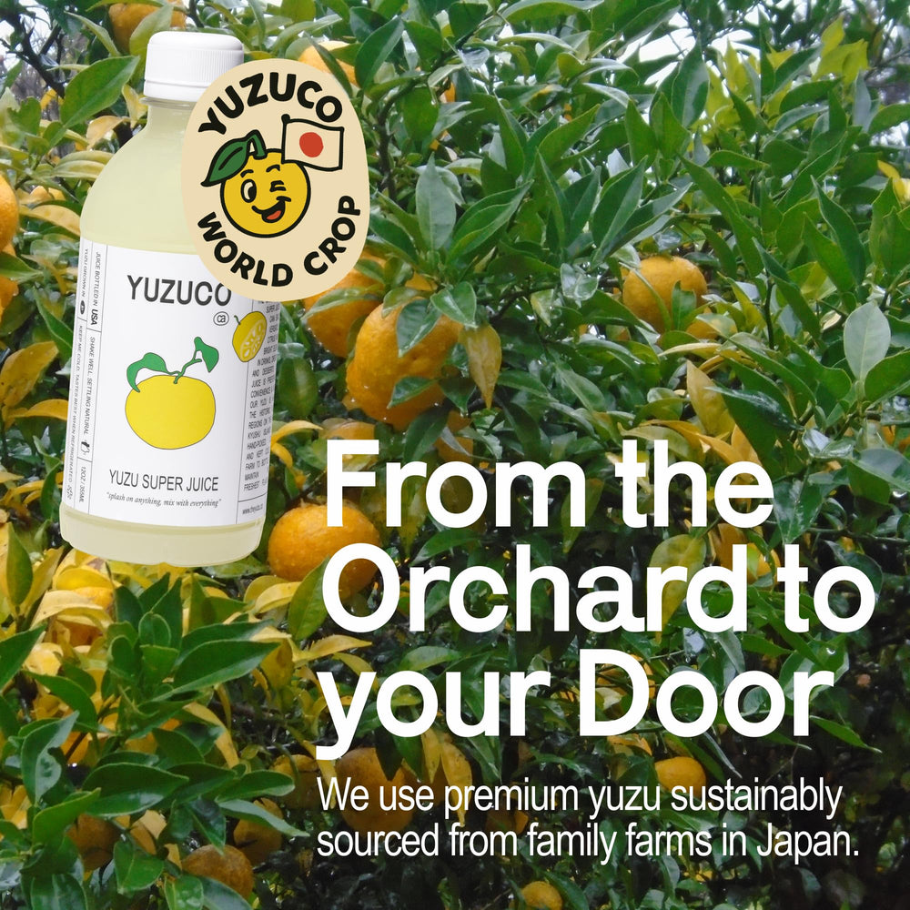 YUZUCO bottle cap and label detail showing trusted packaging quality