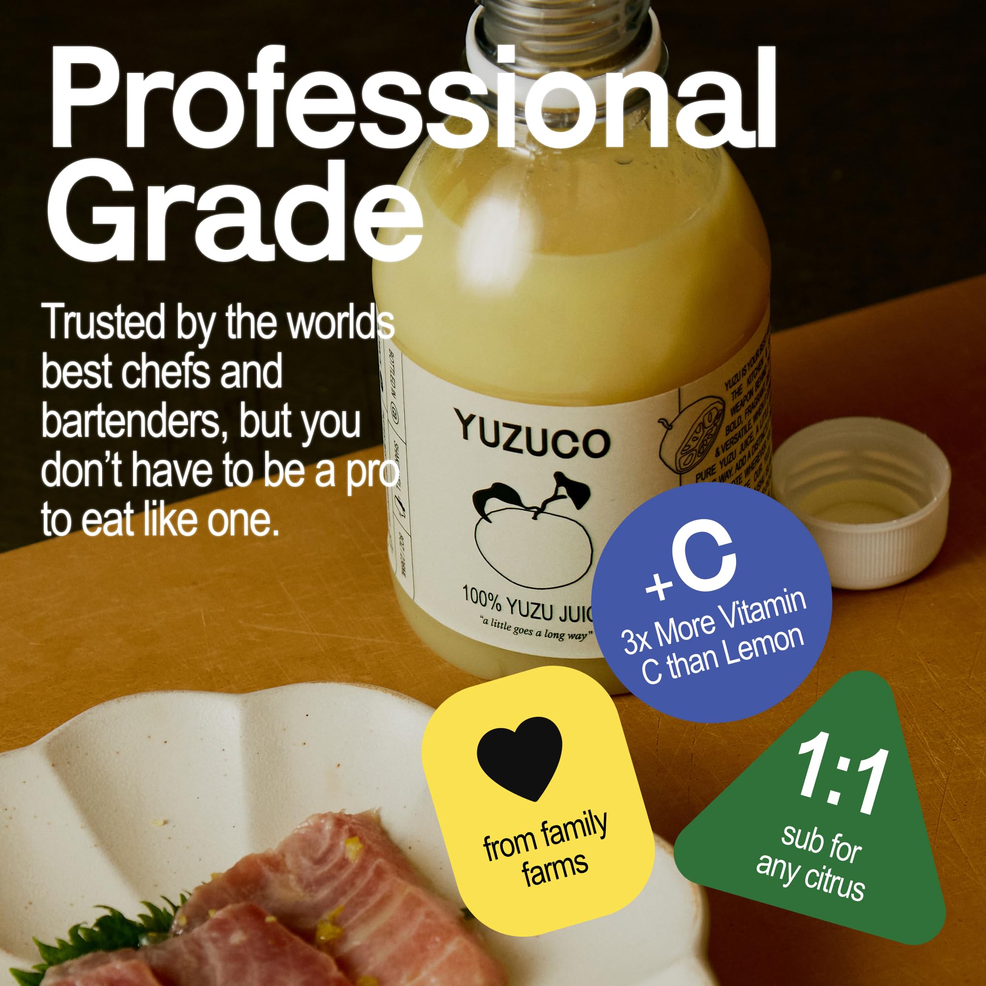 YUZUCO poured into cocktail glass adding bright citrus aroma and balance