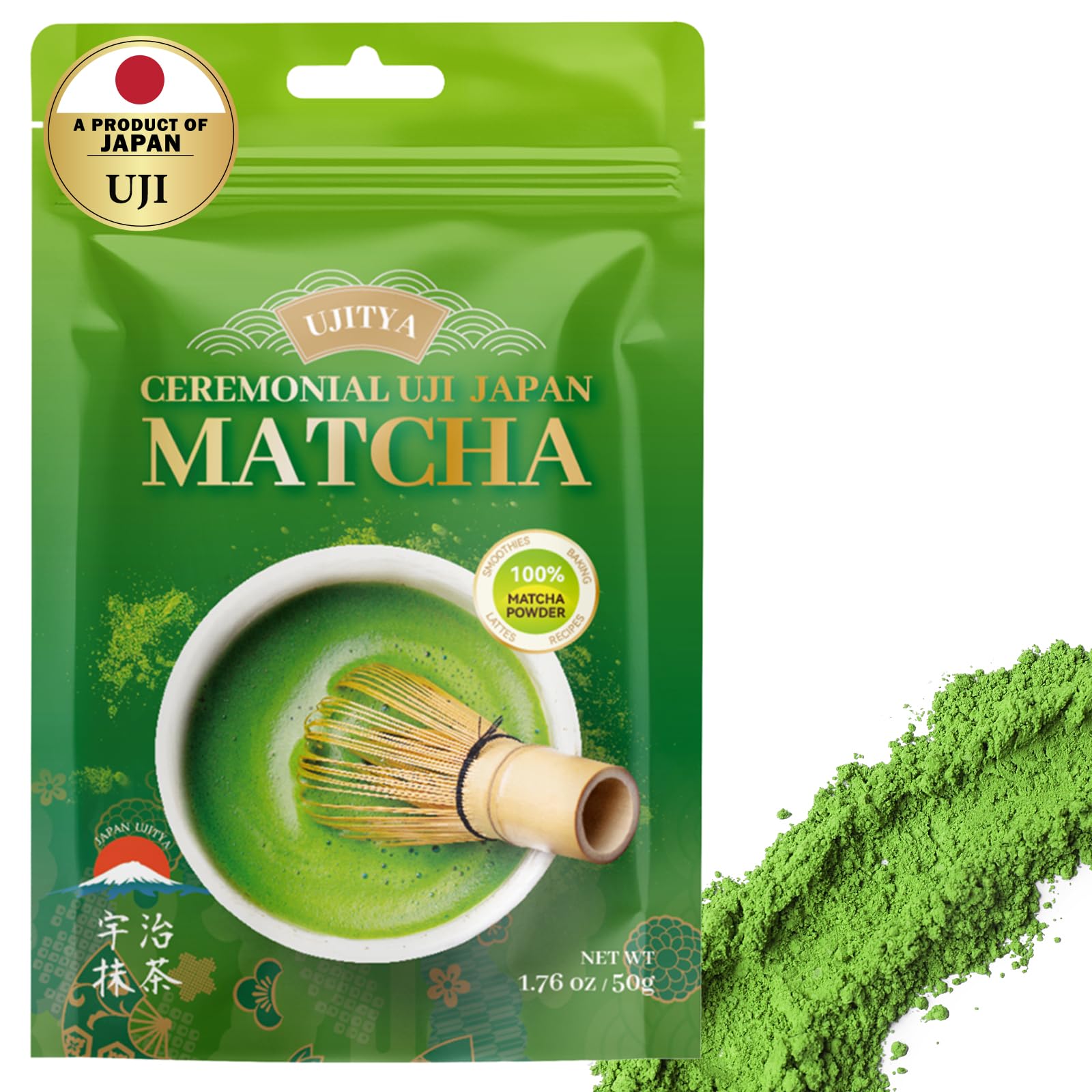 YYCY front packaging 50g pouch showing sealed freshness and vibrant green benefit