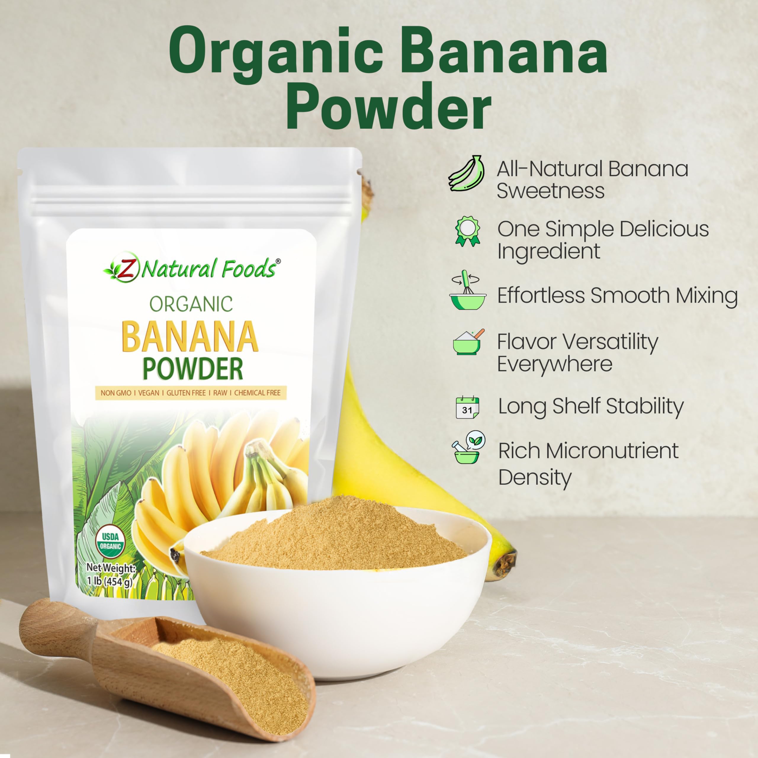 Z Natural Foods scoop measuring powder for recipe accuracy and consistent portions