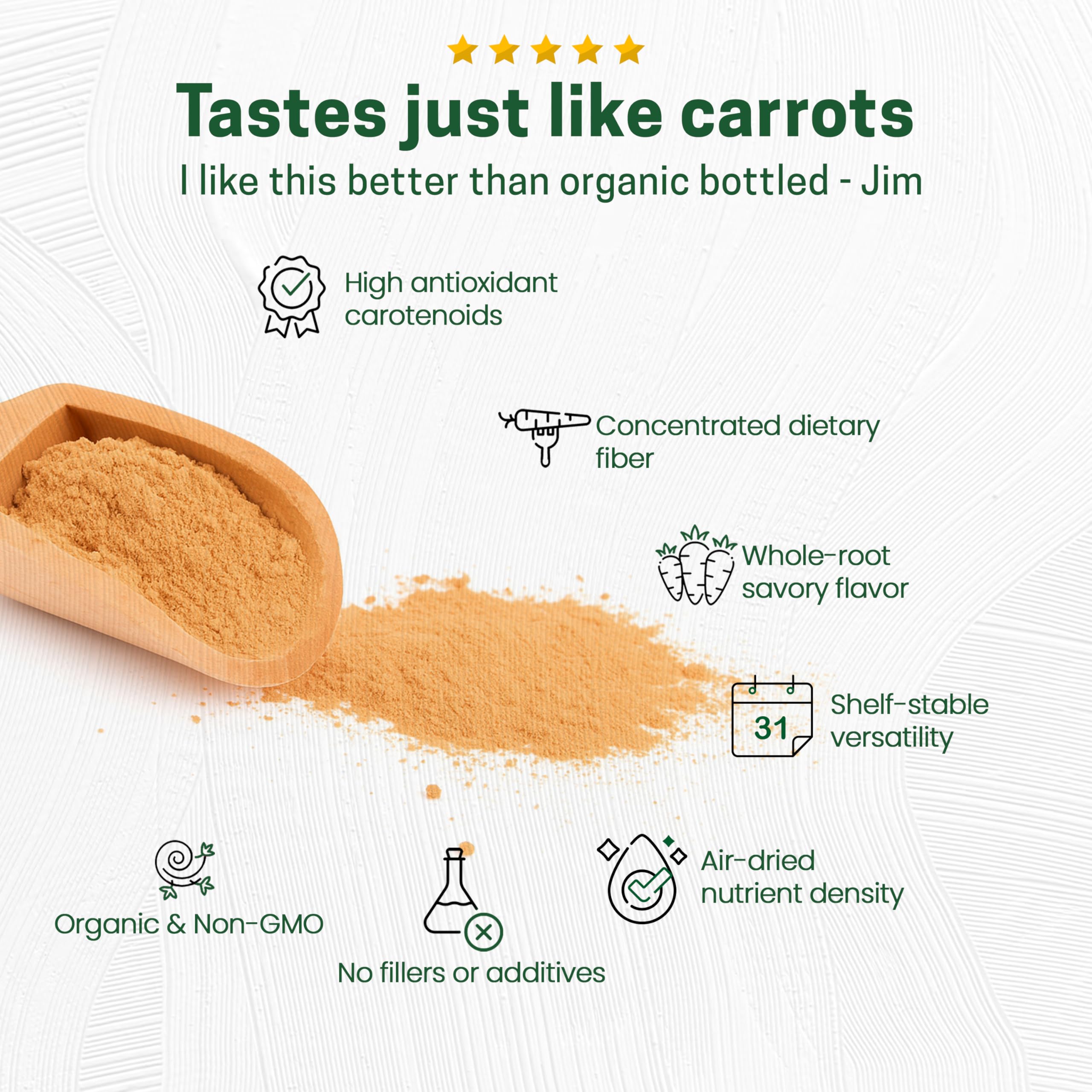 z natural foods carrot powder blended into smoothie for natural color and nutrition