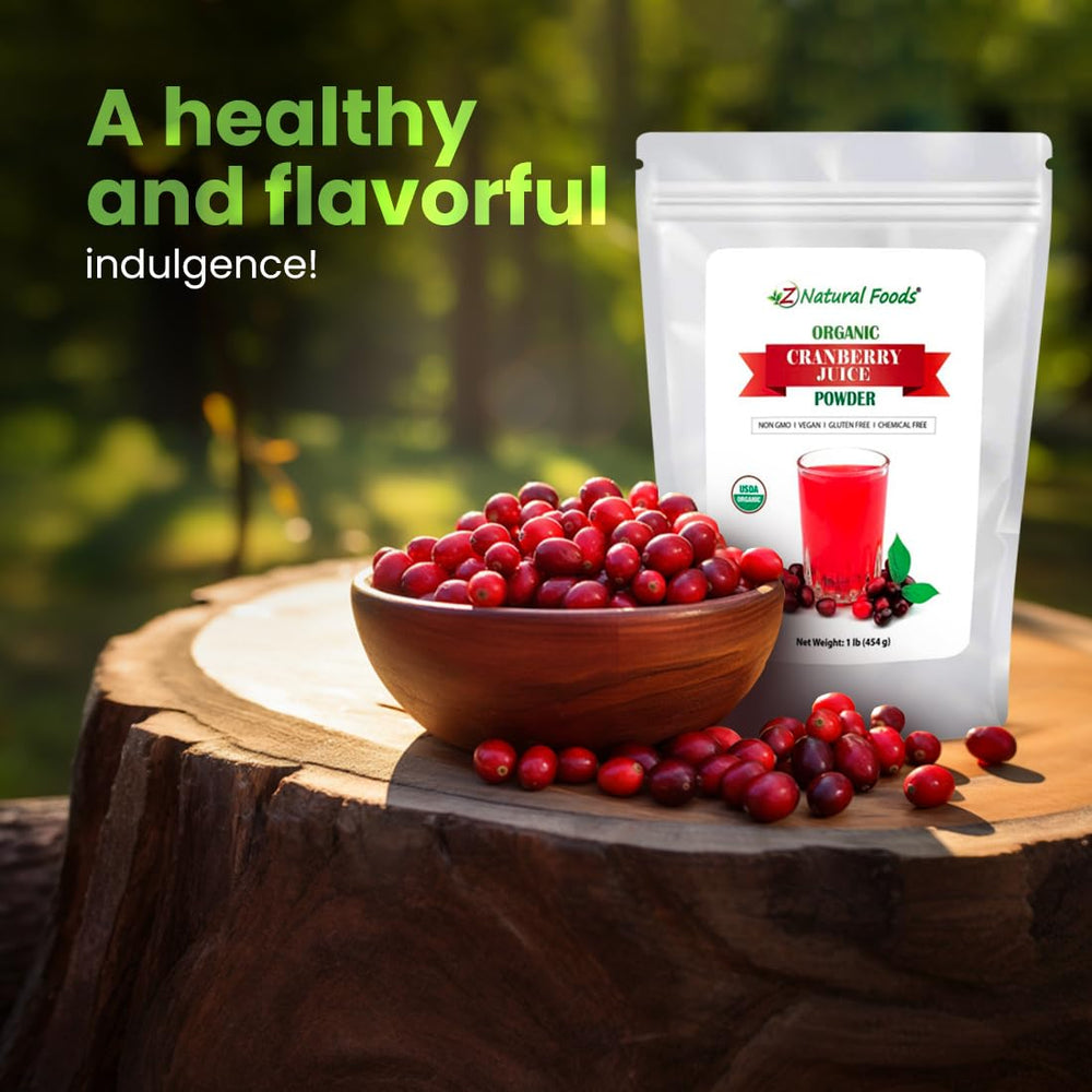 Z Natural Foods powder being poured into a smoothie showing vibrant color and flavor boost benefit