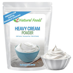 Z Natural Foods front packaging showing heavy cream powder and benefits