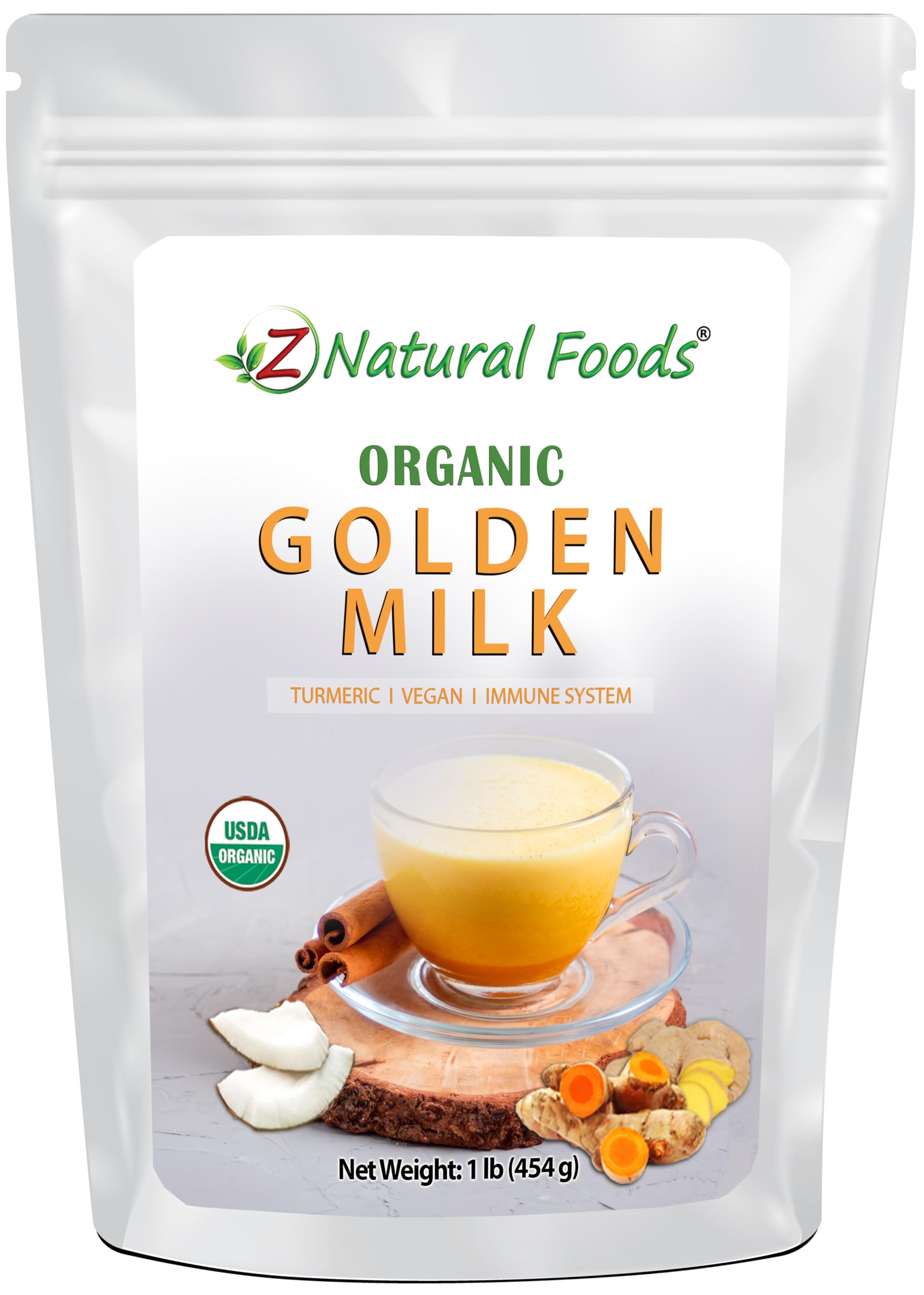 Z Natural Foods front pouch showing label and serving suggestion for quick preparation