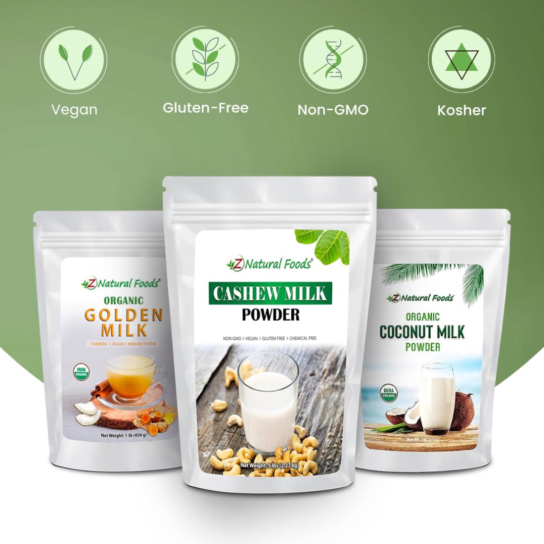 Z Natural Foods ingredient flat lay with turmeric, cinnamon, and coconut for flavor clarity