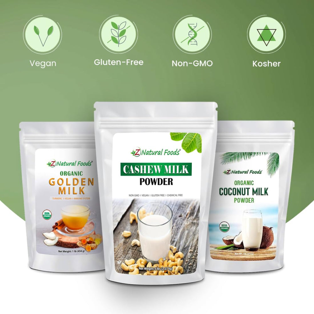 Z Natural Foods ingredient flat lay with turmeric, cinnamon, and coconut for flavor clarity