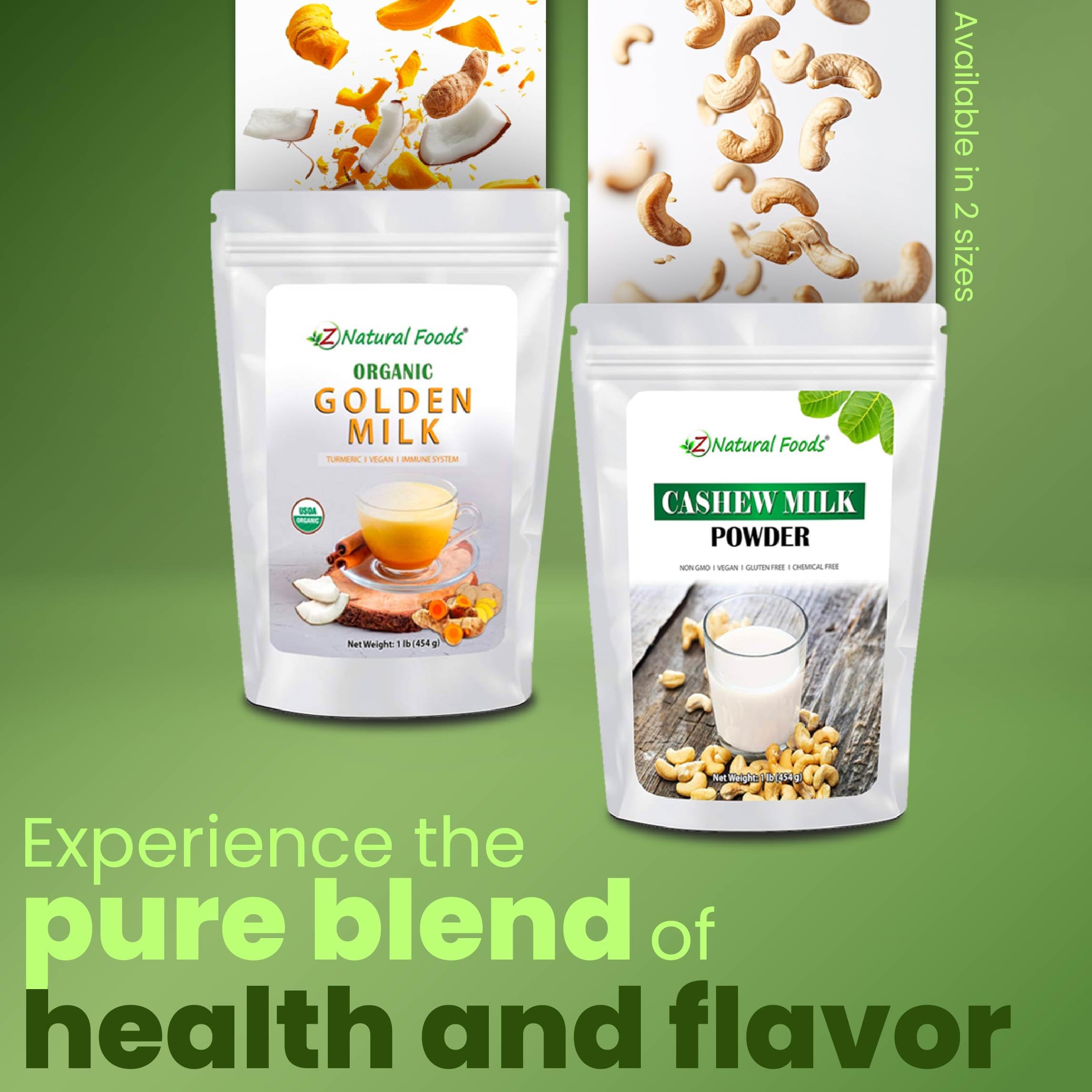 Z Natural Foods golden latte in mug with foam, showing rich aroma and comfort