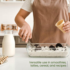 Z Natural Foods spooned portion of powder demonstrating easy measured serving