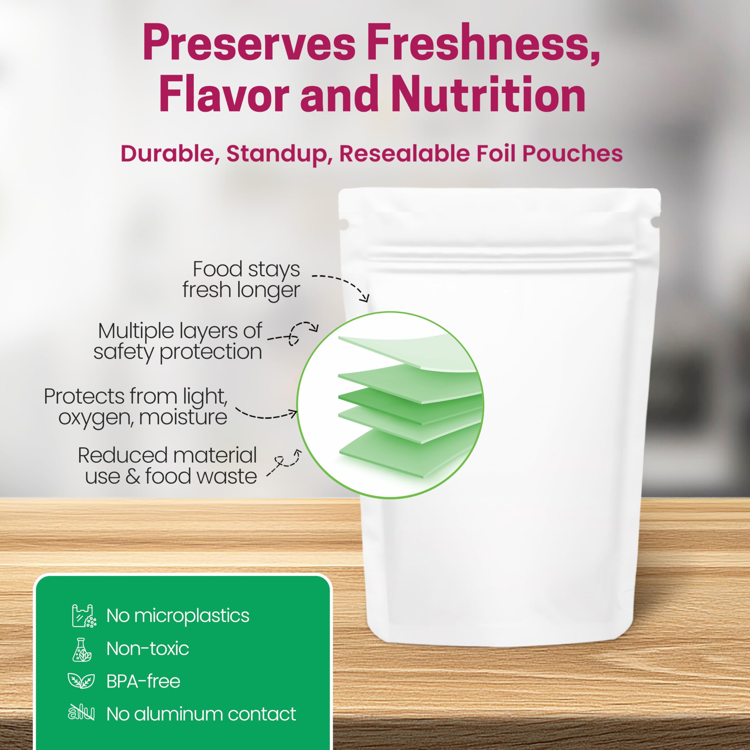 Z Natural Foods arranged berries and powder showing the blend ingredients clarity