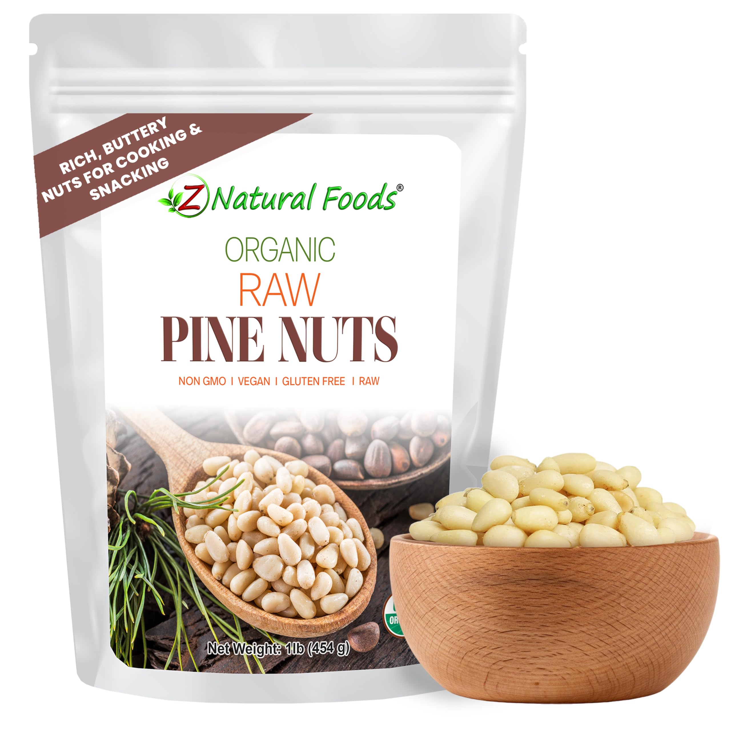 Z Natural Foods front package showing 1 lb pouch and organic label for freshness