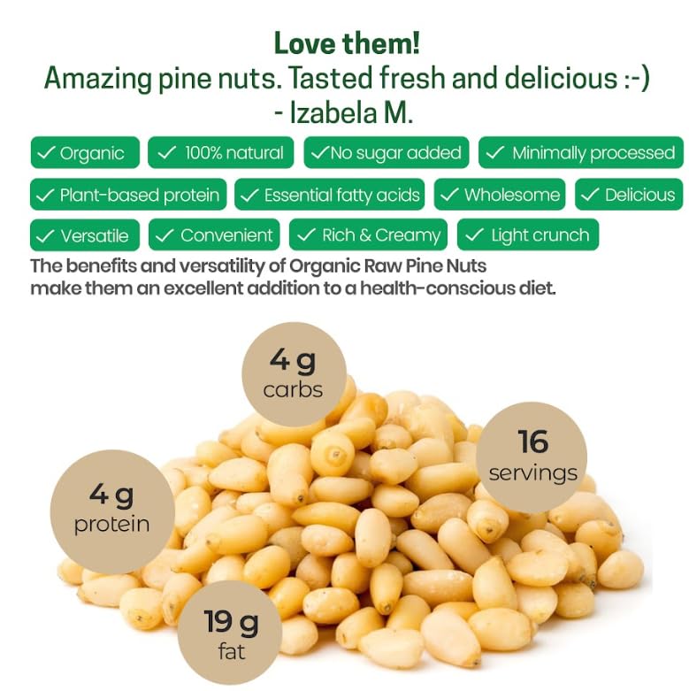 Z Natural Foods pine nuts lightly toasted in skillet enhancing aroma