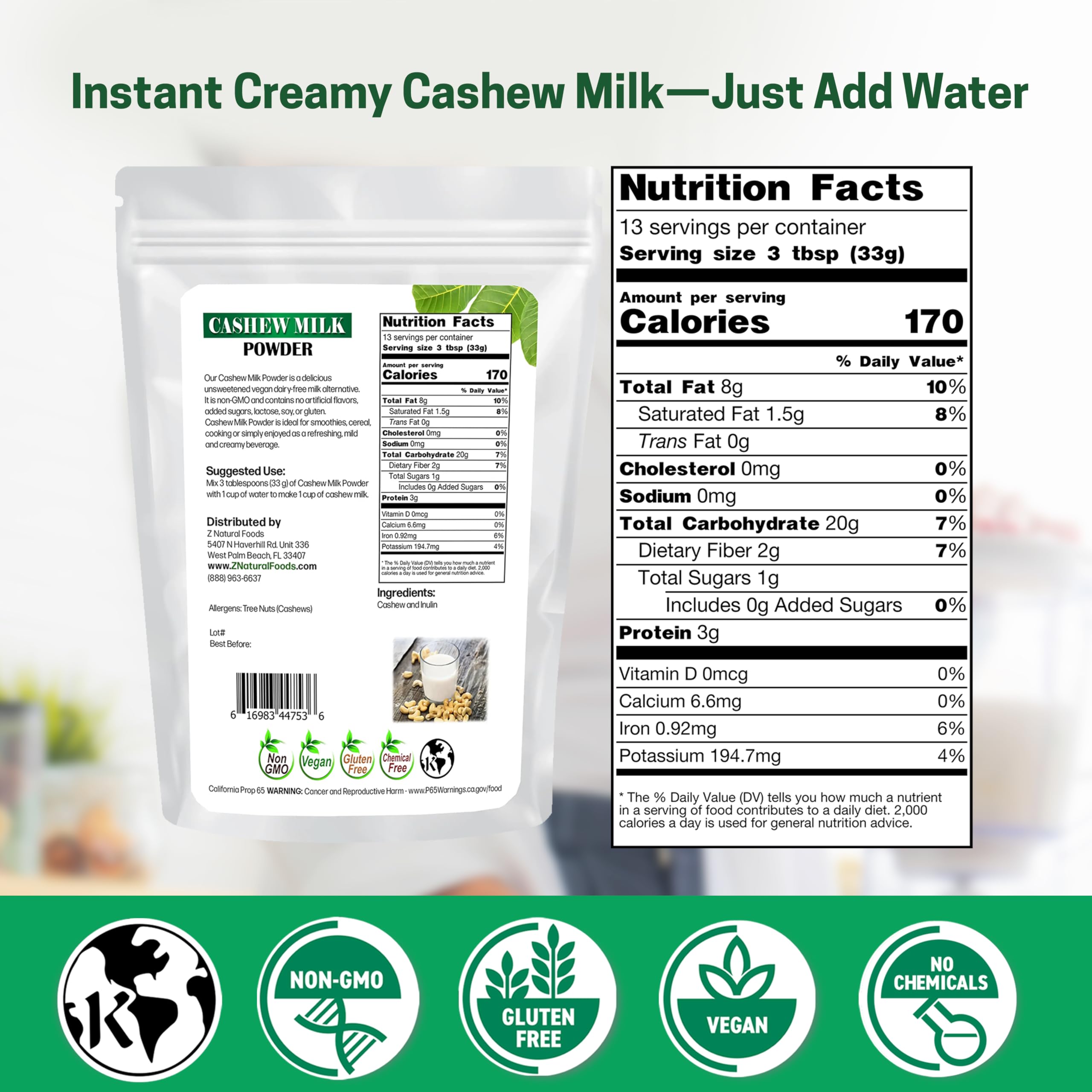 Z Natural Foods powder close-up texture highlighting fine, smooth mixability