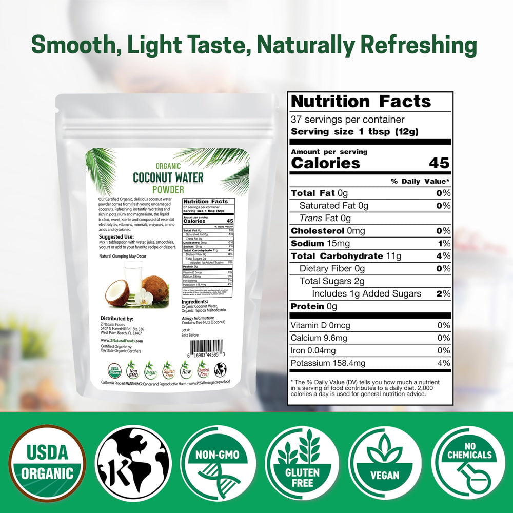 Z Natural Foods powder close-up texture highlighting fine mixability benefit
