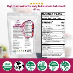 Z Natural Foods powder texture close-up highlighting fine berry consistency and vibrant color