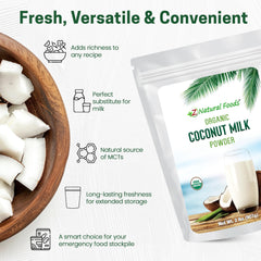 Z Natural Foods reconstituted coconut milk in bowl showing creamy consistency