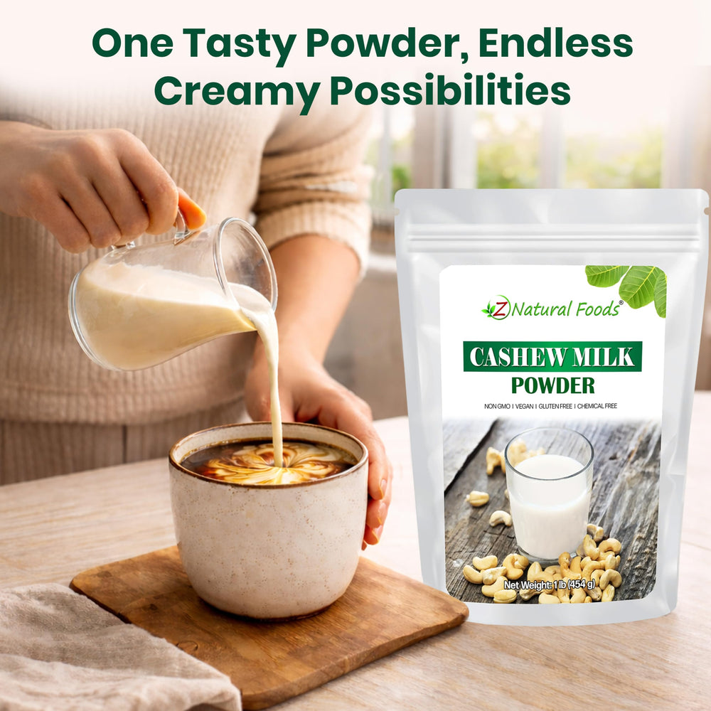 Z Natural Foods one-pound package next to common items showing compact pantry size