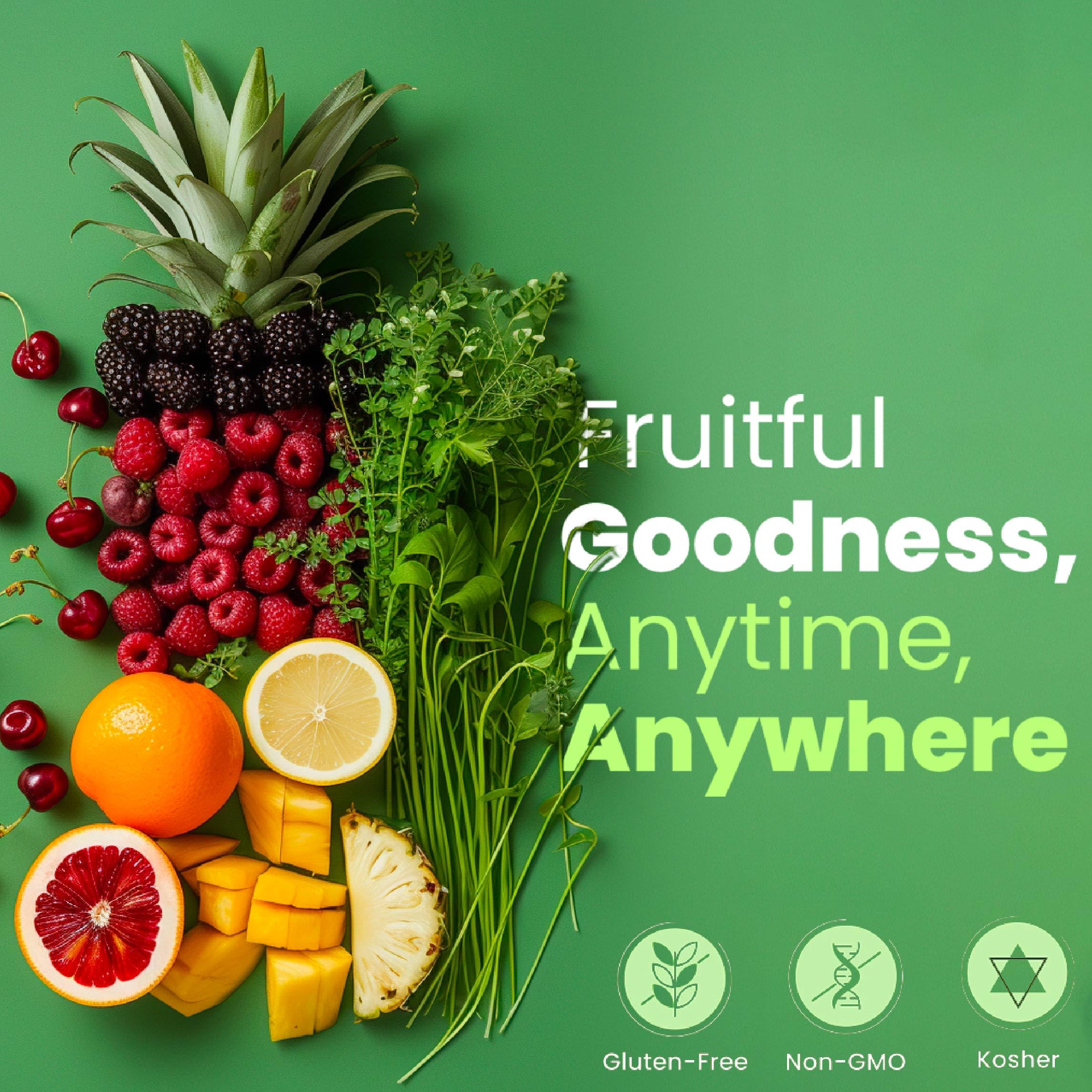 Z Natural Foods bag beside fruit showing 1 lb scale and pantry convenience