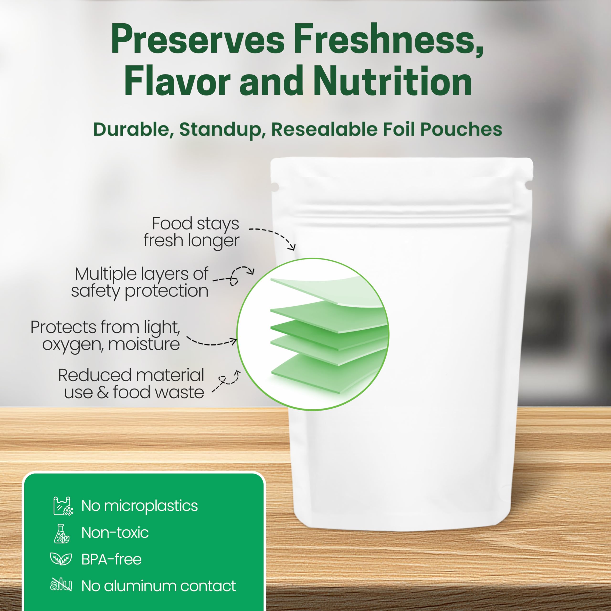 Z Natural Foods stored in airtight jar showing long shelf life benefit