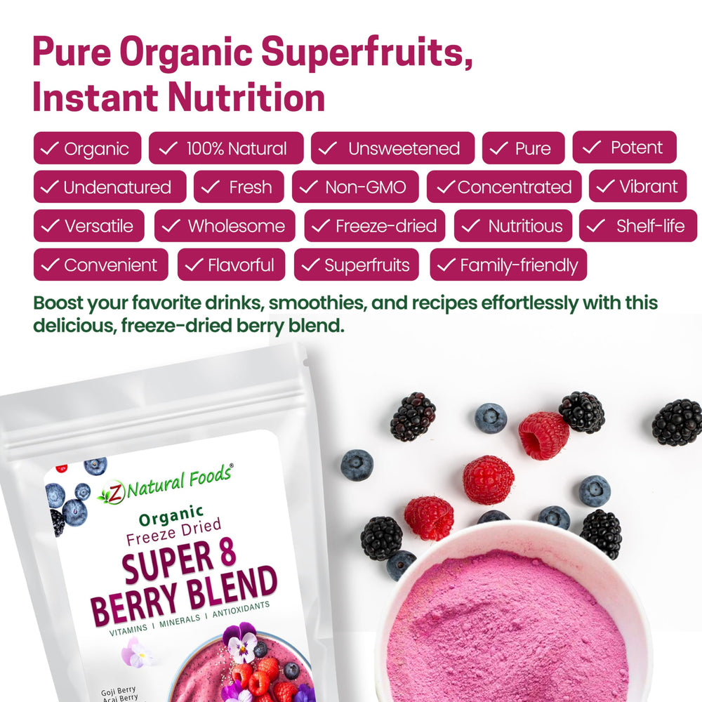 Z Natural Foods sprinkled on yogurt bowl illustrating added flavor and visual appeal