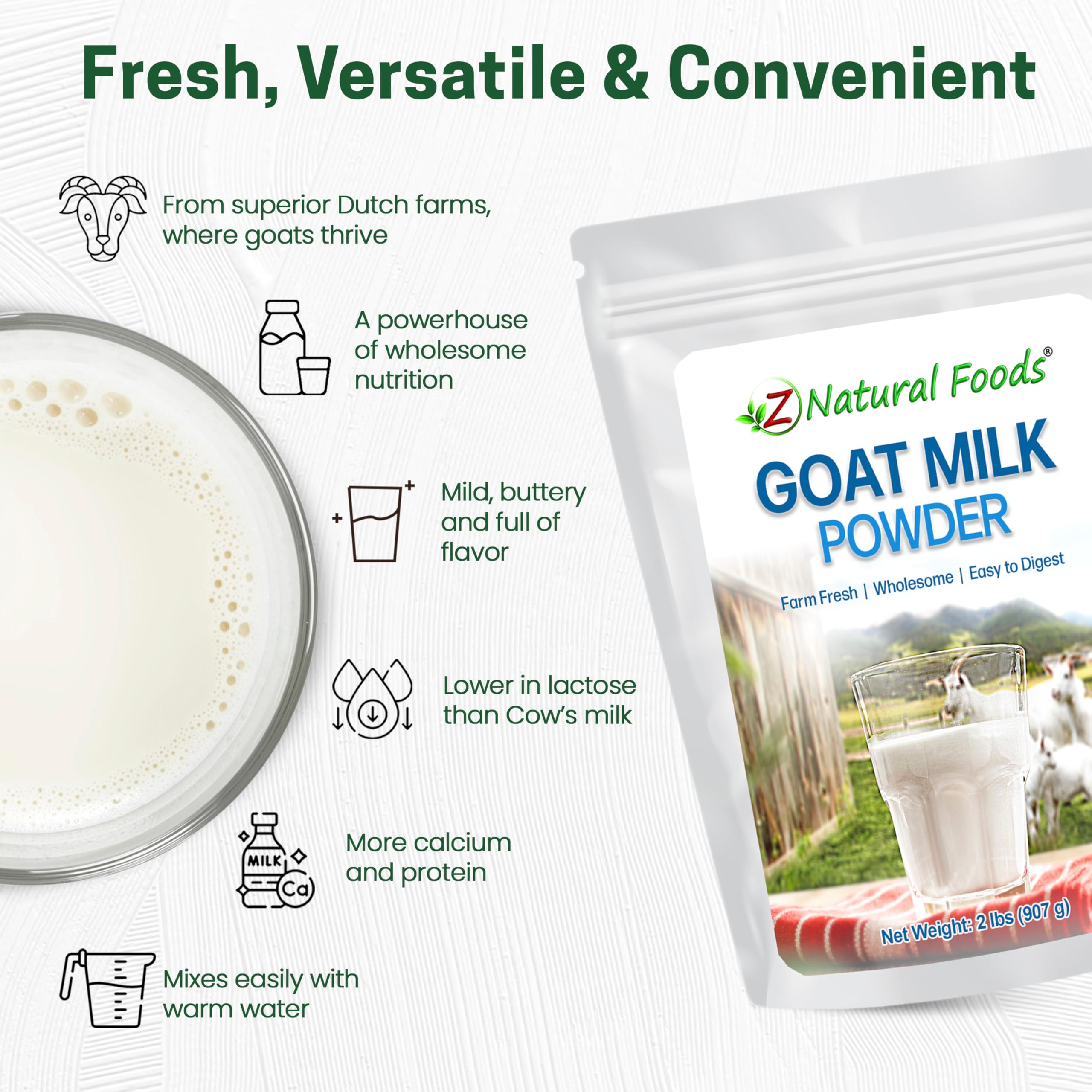 Z Natural Foods goat milk powder used in baking for richer texture and flavor