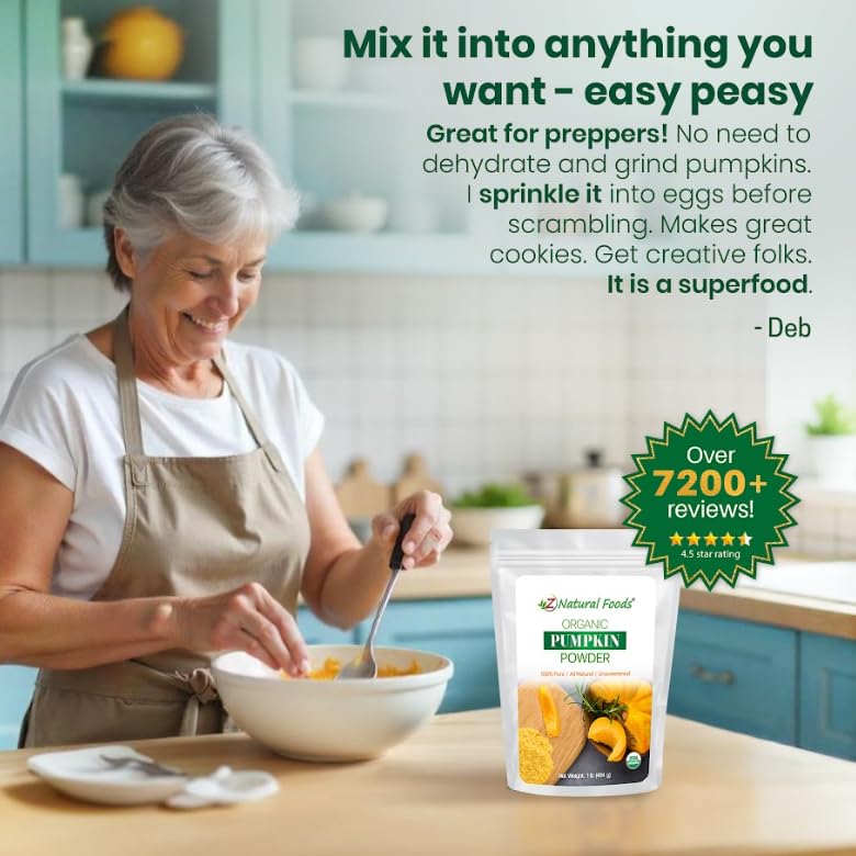 Z Natural Foods powder next to scale illustrating serving size control