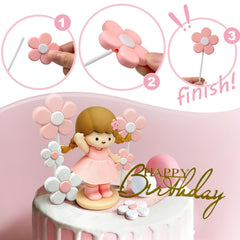 Zafena golden "happy birthday" sign detail adding metallic shine and celebratory flair