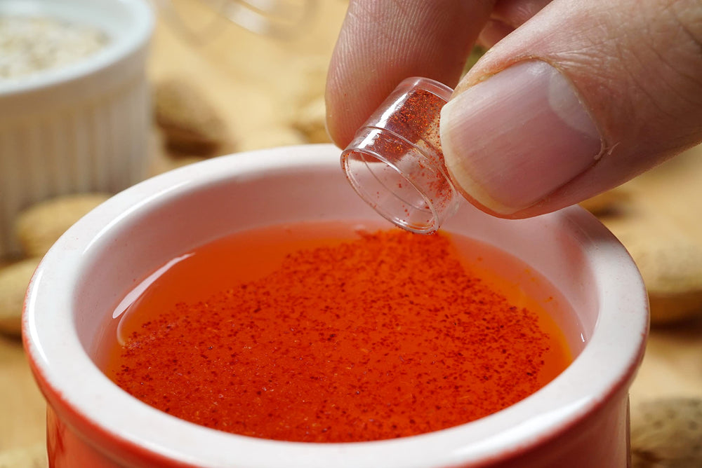 Zaffrus pod beside teaspoon to show size and convenient pre-measured portioning