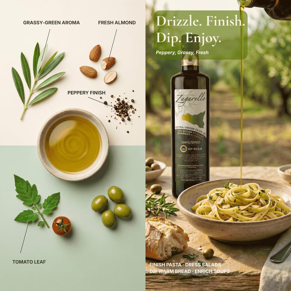 Zagarello olive grove in Sicily emphasizing family estate origin and terroir