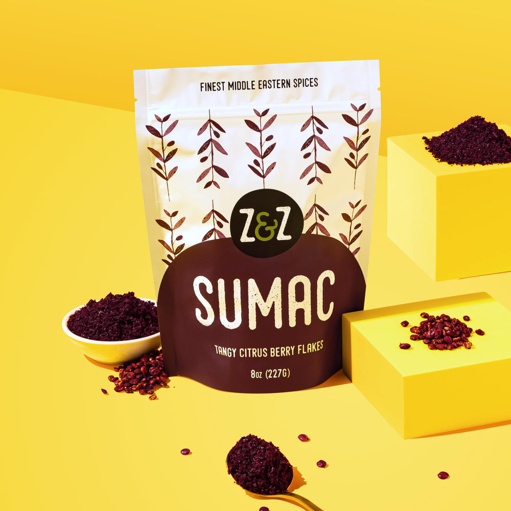 Z&Z front packaging of sumac spice showing label and color, enhances pantry appeal