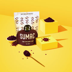 Z&Z sumac coarse texture close-up showing flaky reddish powder, preserves fresh aroma