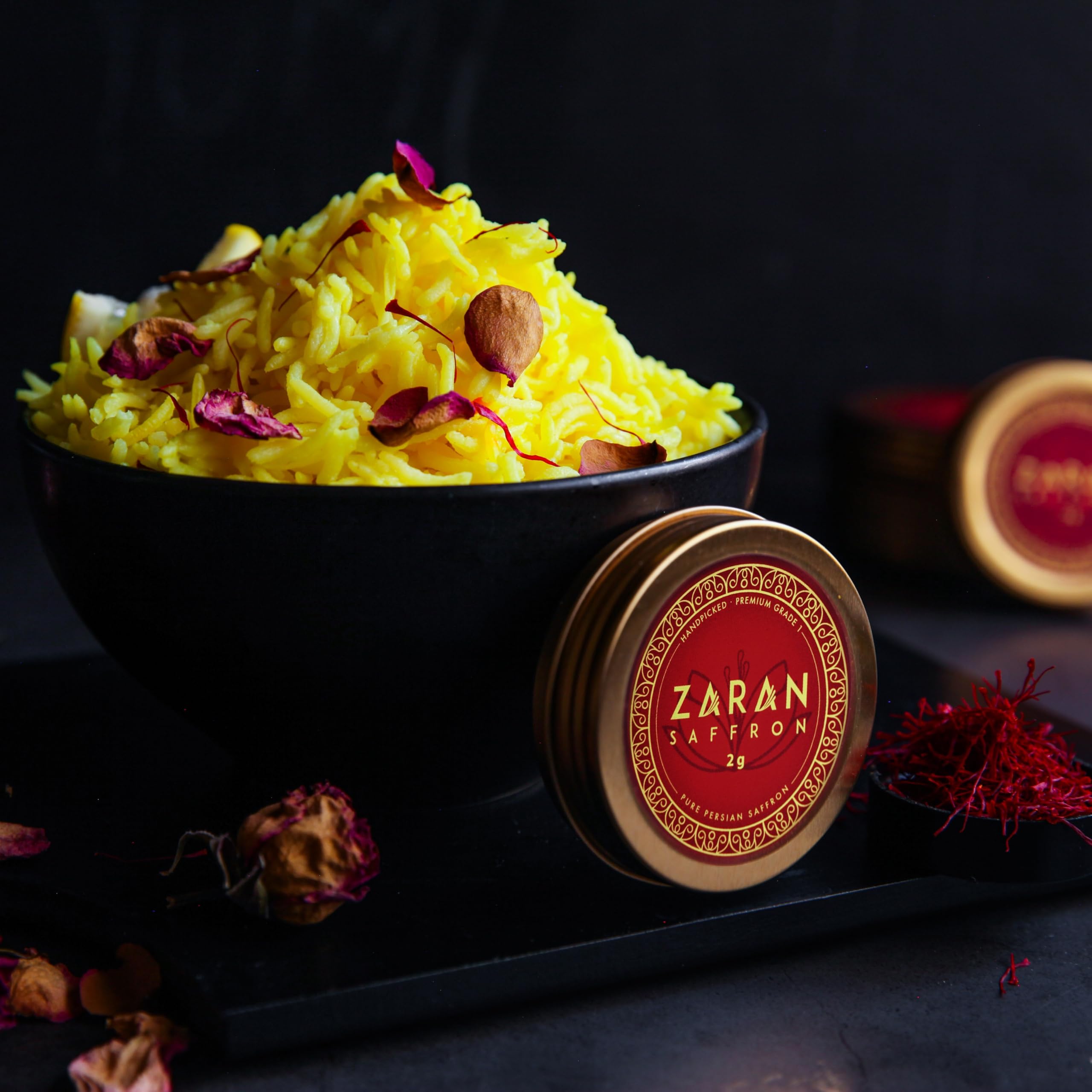 Zaran Saffron close-up threads highlighting vivid color for better plating
